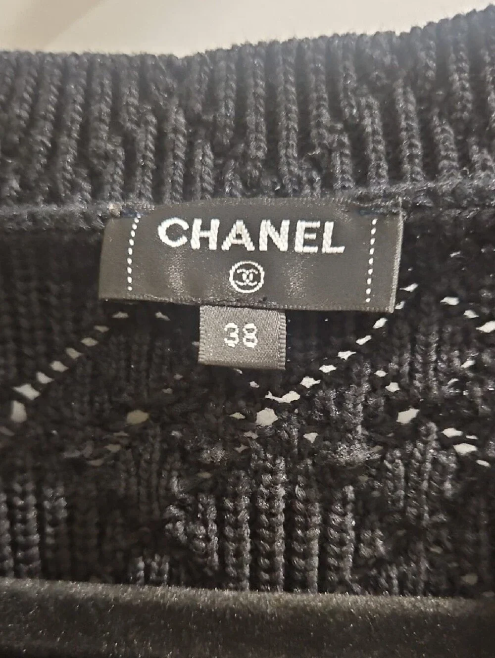 CHANEL Black Textured Knit Cardigan